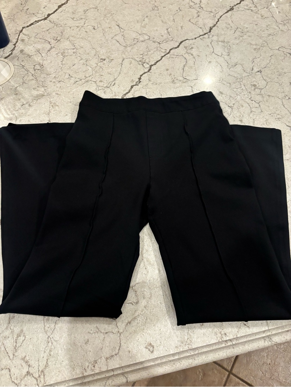 Spanx Women's Black Ponte Wide-Leg Pants